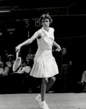 Doris Hart Tennis Player In Action At Wimbledon 1955.