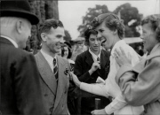 Doris Hart Tennis Player With Supporters At Wimbledon 1951.