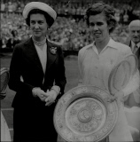 The Duchess Of Kent Presents Doris Hart Tennis Player With Wimbledon Ladies Singles Trophy 1951.