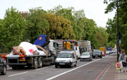 Full-size Tyrannosaurus Rex model transported through streets to promote T.Rex Autopsy TV show, London, Britain - 01 Jun 2015