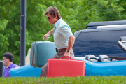 *EXCLUSIVE* Tom Cruise sports retro look on the set of 'Mena'