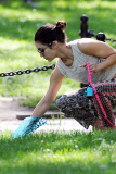 Vanessa Hudgens Picks up after her Dog Darla