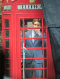EXC: EDDIE REDMAYNE FILMING IN A PHONE BOX IN HAMPSTEAD