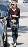 Kirsten Dunst looks Red Hot while out for lunch on Melrose Ave.