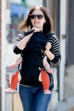 *EXCLUSIVE* Rachel Bilson covers little Briar Rose while out shopping