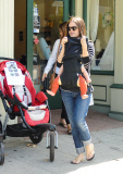 *EXCLUSIVE* Rachel Bilson covers little Briar Rose while out shopping