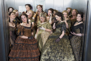Ladies Chorus of Verdi's La Traviata at the Royal Opera House, London. 