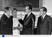 GEORGE H. W. BUSH BEING SWORN IN AS AMERICAN AMBASSADOR TO THE UNITED NATIONS, WASHINGTON DC, AMERICA - 26 FEB 1971