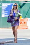 Bride-to-be Nicky Hilton carries flowers in downtown Manhattan