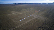 The largest piece of illegal graffiti in the world created by Indecline, Mojave Desert, California, America - Mar 2015