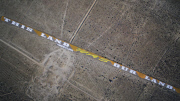 The largest piece of illegal graffiti in the world created by Indecline, Mojave Desert, California, America - Mar 2015