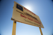 The largest piece of illegal graffiti in the world created by Indecline, Mojave Desert, California, America - Mar 2015