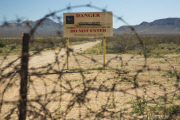 The largest piece of illegal graffiti in the world created by Indecline, Mojave Desert, California, America - Mar 2015