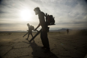 The largest piece of illegal graffiti in the world created by Indecline, Mojave Desert, California, America - Mar 2015