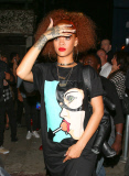 Rihanna parties till the early morning