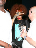 Rihanna parties till the early morning