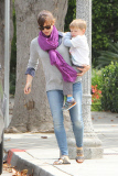 Mom-on-the-go Jennifer Garner brings the kids to a doctor's appointment