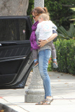 Mom-on-the-go Jennifer Garner brings the kids to a doctor's appointment
