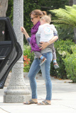 Mom-on-the-go Jennifer Garner brings the kids to a doctor's appointment