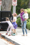 Mom-on-the-go Jennifer Garner brings the kids to a doctor's appointment