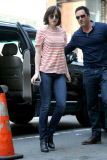Dakota Johnson sips an iced coffee on the set of 'How To Be Single'