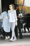 Paige Butcher and Eddie Murphy get a daily dose of caffeine at Starbucks