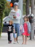Exclusive... Alessandra Ambrosio Takes Her Kids To A Party 