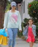 Exclusive... Alessandra Ambrosio Takes Her Kids To A Party 