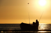 Sunrise at Saltburn beach, Britain - 12 Jun 2015