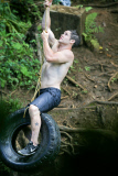 *EXCLUSIVE* Zac Efron and Adam DeVine swing shirtless into a Lake **NO WEB, WEB EMBARGO UNTIL 9 AM PST ON 06/16/15**