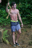 *EXCLUSIVE* Zac Efron and Adam DeVine swing shirtless into a Lake **NO WEB, WEB EMBARGO UNTIL 9 AM PST ON 06/16/15**