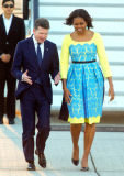 Michelle Obama arrives at Stansted airport, Britain - 15 Jun 2015