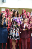 Michelle Obama in London to visit school and stand up for girls' rights to education
