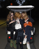 FAMEFLYNET - Cara Delevingne Suki Waterhouse And Clara Paget Ride A Golf Cart To The Strokes Gig At Hyde Park