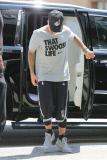 *EXCLUSIVE* Justin Bieber enjoys a basketball game with his crew
