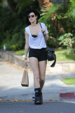 *EXCLUSIVE* Rumer Willis visits a hair salon with a stress fracture in her foot