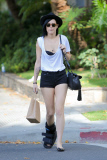 *EXCLUSIVE* Rumer Willis visits a hair salon with a stress fracture in her foot