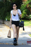 *EXCLUSIVE* Rumer Willis visits a hair salon with a stress fracture in her foot