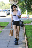 *EXCLUSIVE* Rumer Willis visits a hair salon with a stress fracture in her foot