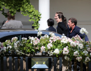 **NO UK RIGHTS** FAMEFLYNET - Exclusive: Angelina Jolie And Brad Pitt Visit The Duke And Duchess Of Cambridge