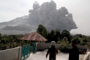 Mount Sinabung volcano erupts, Indonesia - 28 Jun 2015