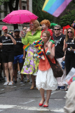 Cynthia Nixon and Christine Marinoni with son Max Ellington Nixon-Marinoni at NY Gay Pride Parade