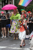 Cynthia Nixon and Christine Marinoni with son Max Ellington Nixon-Marinoni at NY Gay Pride Parade