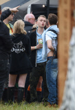 FAMEFLYNET - Exclusive: Rafferty Law Spotted With Friends Drinking And Smoking A Suspicious Cigarette At Glastonbury 2015