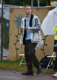 FAMEFLYNET - Exclusive: Rafferty Law Spotted With Friends Drinking And Smoking A Suspicious Cigarette At Glastonbury 2015