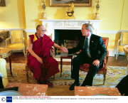 GEORGE W BUSH MEETING THE DALAI LAMA AT THE WHITE HOUSE, WASHINGTON, AMERICA - 10 SEP 2003