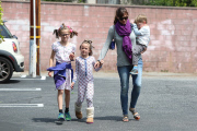 Jennifer Garner takes her whole brood to the doctor's office
