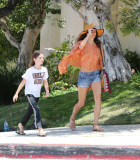 PREMIUM EXCLUSIVE Gerard Butler treats girlfriend Morgan Brown and her daughter to lunch