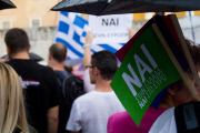 Greece: Demonstration in Favor of Remaining in Eurozone