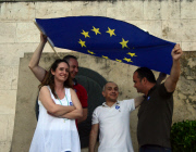 Greece: Demonstration in Favor of Remaining in Eurozone
